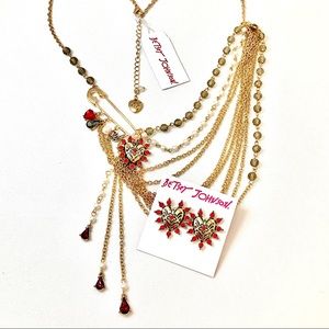 Betsey Johnson “Rockin’ Riches” Heart Jewelry Set NWT/HTF!